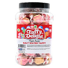 Taffy Delight Maple Bacon Salt Water Taffy 16oz Jar 